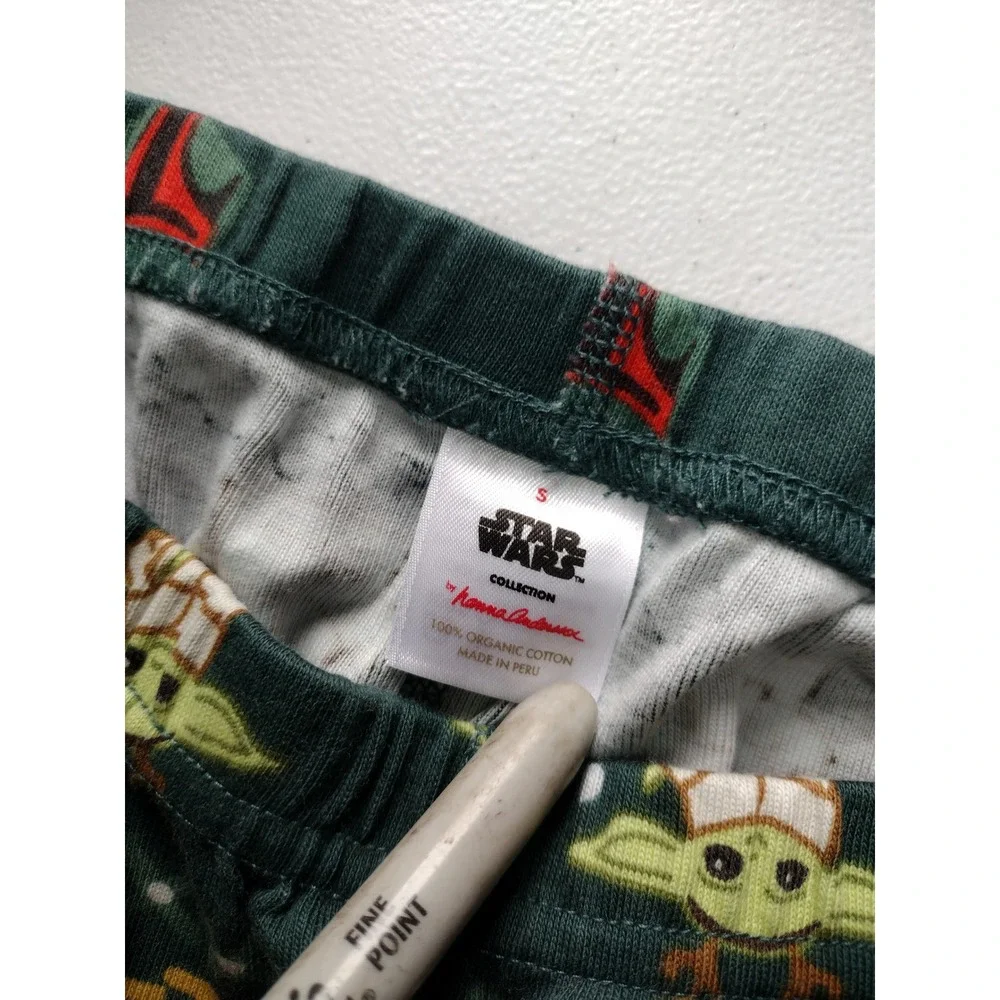 Hanna Andersson Star Wars Mandalorian Grogu Holiday Pajama Pants‎ Green Small